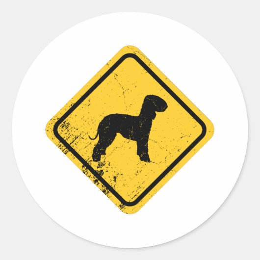 Bedlington Terrier Ronde Sticker (Voorkant)