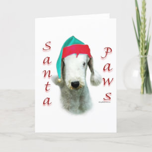 Bedlington Terrier Santa Paws Feestdagen Kaart