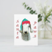 Bedlington Terrier Santa Paws Feestdagenkaart (Staand voorkant)