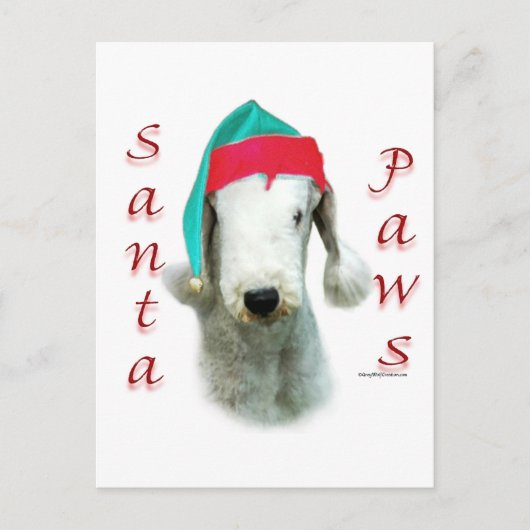 Bedlington Terrier Santa Paws Feestdagenkaart (Voorkant)