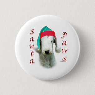 Bedlington Terrier Santa Paws Ronde Button 5,7 Cm