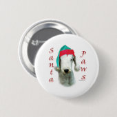 Bedlington Terrier Santa Paws Ronde Button 5,7 Cm (Voorkant /achterkant)