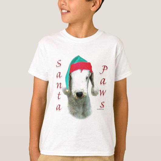 Bedlington Terrier Santa Paws T-shirt (Voorkant)