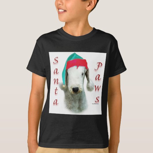 Bedlington Terrier Santa Paws T-shirt (Voorkant)