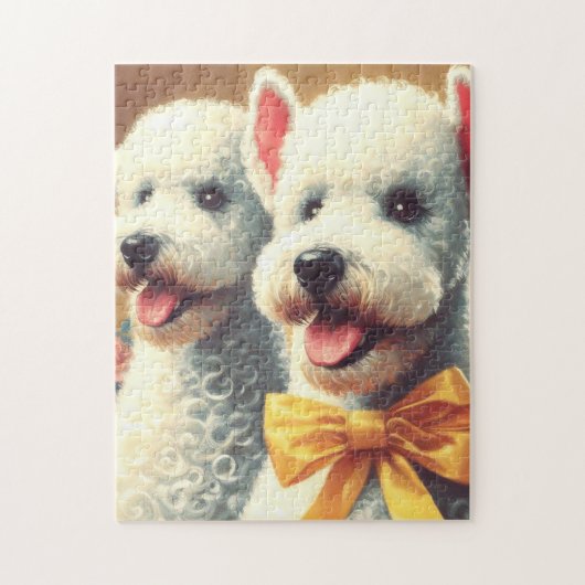  Bedlington Terrier schilderij Legpuzzel (Verticaal)