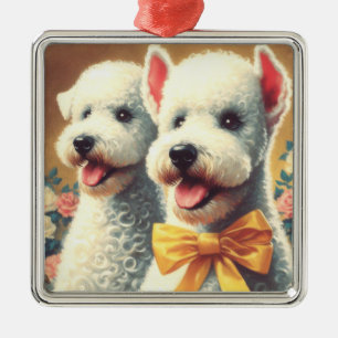 Bedlington Terrier schilderij Metalen Ornament