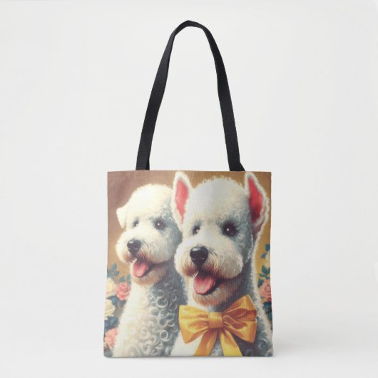 Bedlington Terrier schilderij Tote Bag (Voorkant)