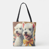 Bedlington Terrier schilderij Tote Bag (Achterkant)