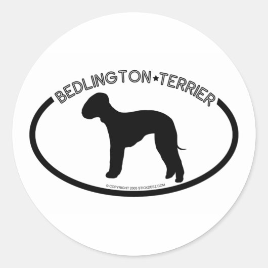 Bedlington Terrier Silhouette Zwart Sticker (Voorkant)