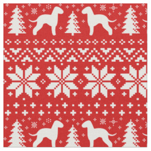 Bedlington Terrier Silhouetten Kerstvakantie Stof