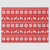 Bedlington Terrier Silhouettes kerst Pattern Tissuepapier (Voorkant)