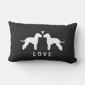 Bedlington Terrier Silhouettes Love Kussen (Achterkant)