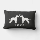 Bedlington Terrier Silhouettes Love Kussen (Voorkant)
