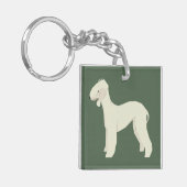 Bedlington Terrier Sleutelhanger (Voorkant Links)