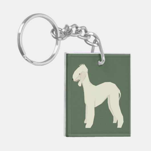 Bedlington Terrier Sleutelhanger (Voorkant Links)