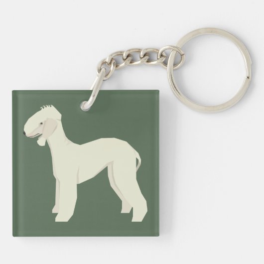 Bedlington Terrier Sleutelhanger (Achterkant)