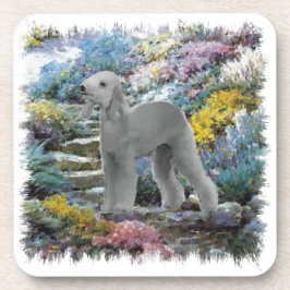 Bedlington Terrier Summer Garden Art Bier Onderzetter