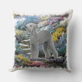Bedlington Terrier Summer Garden Art Kussen