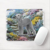 Bedlington Terrier Summer Garden Art Muismat (Met muis)