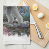 Bedlington Terrier Summer Garden Art Theedoek (Quarter Fold)