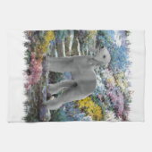 Bedlington Terrier Summer Garden Art Theedoek (Horizontaal)