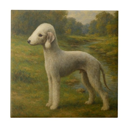 Bedlington Terrier Tegeltje (Voorkant)
