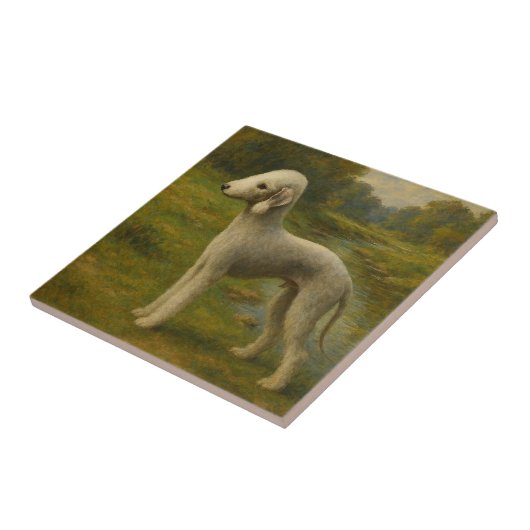 Bedlington Terrier Tegeltje (Zijkant)