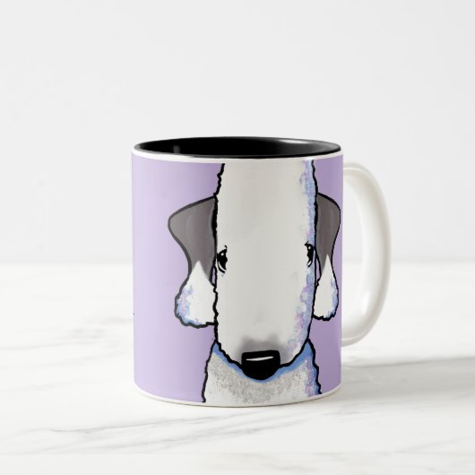 Bedlington Terrier Two-Tone Coffee Mok (Voorkant rechts)
