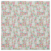 Bedlington Terrier vintage florals munt Stof (Swatch)