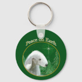 Bedlington Terrier Vrede Sleutelhanger (Voorkant)