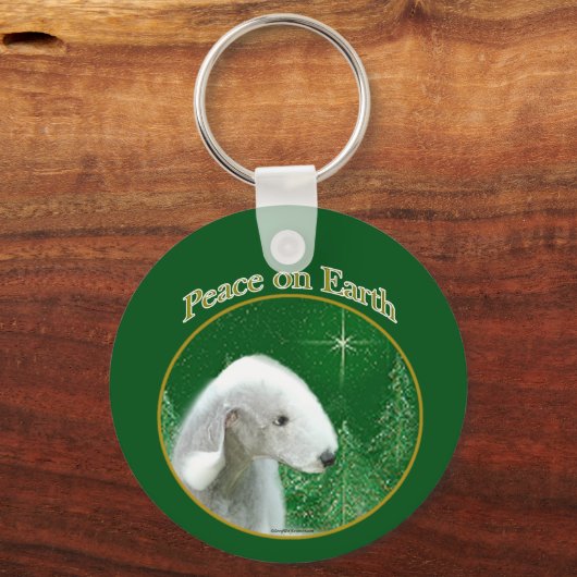 Bedlington Terrier Vrede Sleutelhanger (Achterkant)