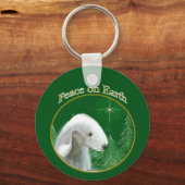 Bedlington Terrier Vrede Sleutelhanger (Voorkant)