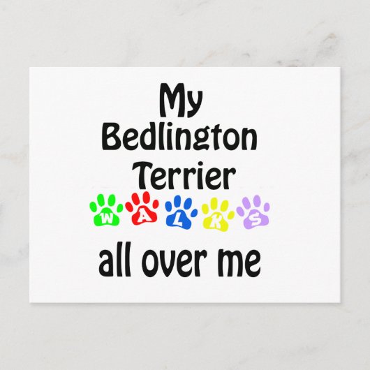 Bedlington Terrier Wandelingen Ontwerp Briefkaart (Voorkant)