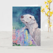 Bedlington Terrier Wenskaarten Kaart (Gele Bloem)