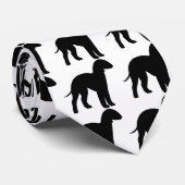 Bedlington Terrier (zwart) Stropdas (Opgerold)