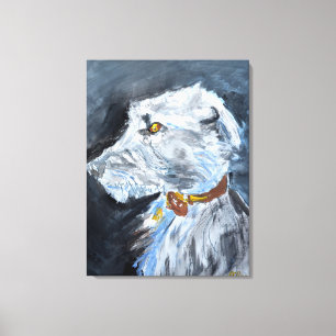 Bedlington Whippet Hondenportret Canvas Afdruk
