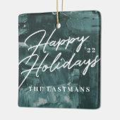 Bedoeld kerstfeestdag kerstfeestdag - Blauwgroen Keramisch Ornament (Links)