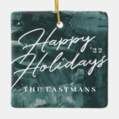 Bedoeld kerstfeestdag kerstfeestdag - Blauwgroen Keramisch Ornament (Voorkant)