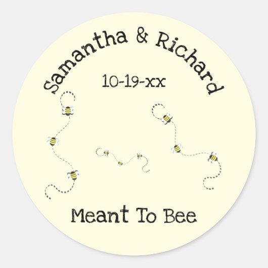 Bedoeld om aangepaste tekst bruidsparen zijn ronde sticker (Voorkant)