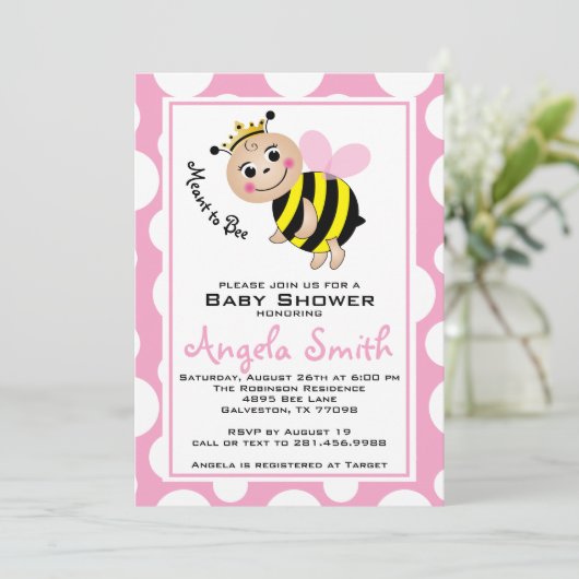 Bedoeld om Baby shower uitnodiging te zijn (Staand voorkant)