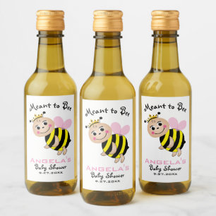 Bedoeld om Bee Baby shower Beverage Label Wijn Etiket