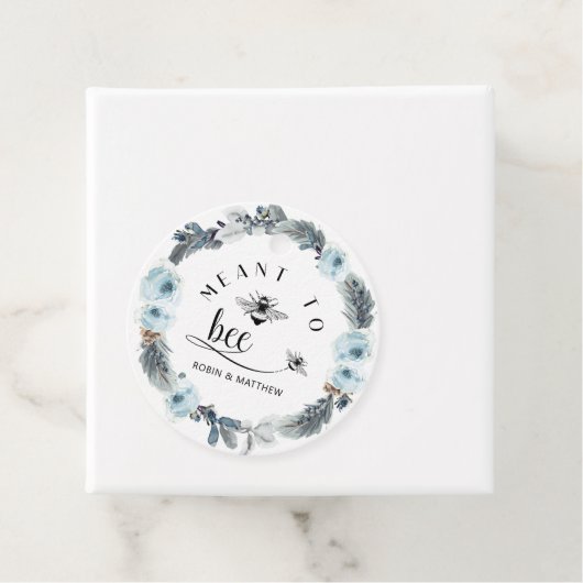 Bedoeld om bij te zijn, Dusty Blue Honey bruiloft  Bedankjes Labels (In situ)