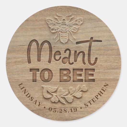 Bedoeld om bij te zijn - rustiek land bruiloft ronde sticker (Voorkant)