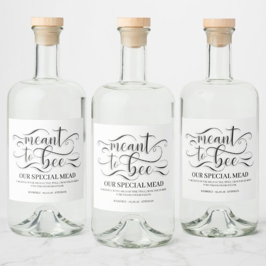 Bedoeld om bruiloft Mead - Honing Wijn Likeurfles Etiket (Flessen)