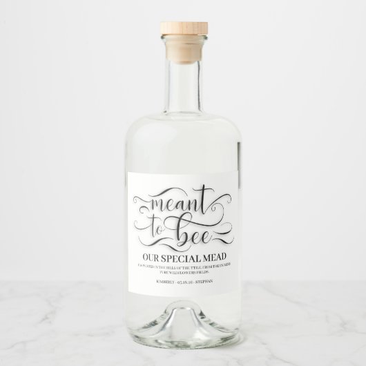 Bedoeld om bruiloft Mead - Honing Wijn Likeurfles Etiket (Voorkant)