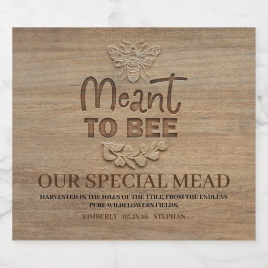 Bedoeld om bruiloft Mead - Honing Wijn Likeurfles Etiket (Enkel label)