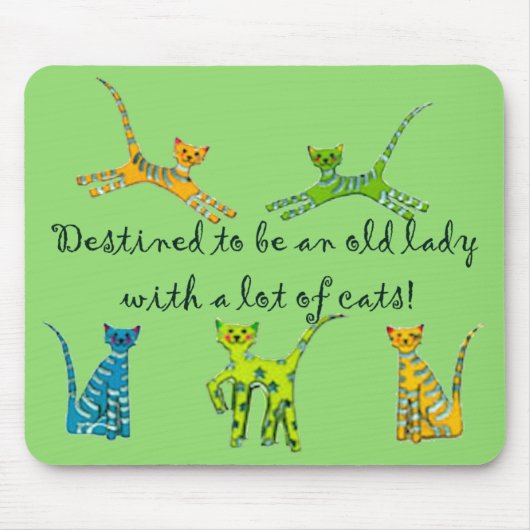 Bedoeld om een oude dame te zijn met veel katten muismat (Voorkant)