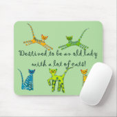 Bedoeld om een oude dame te zijn met veel katten muismat (Met muis)