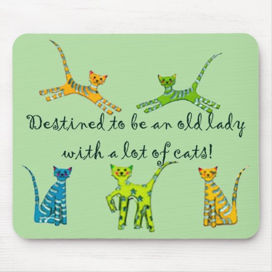 Bedoeld om een oude dame te zijn met veel katten muismat (Voorkant)