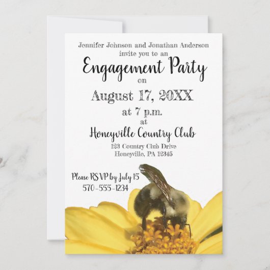 Bedoeld om Geel en Zwart Verlovingsfeest te zijn Kaart (Voorkant)